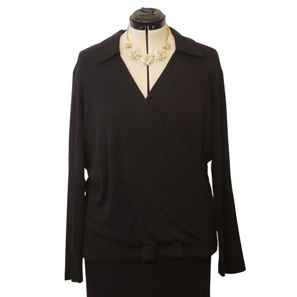 Liz & Me 2-piece Italian Long Sleeve Black Skirt & Blouse - Picture 3 of 12